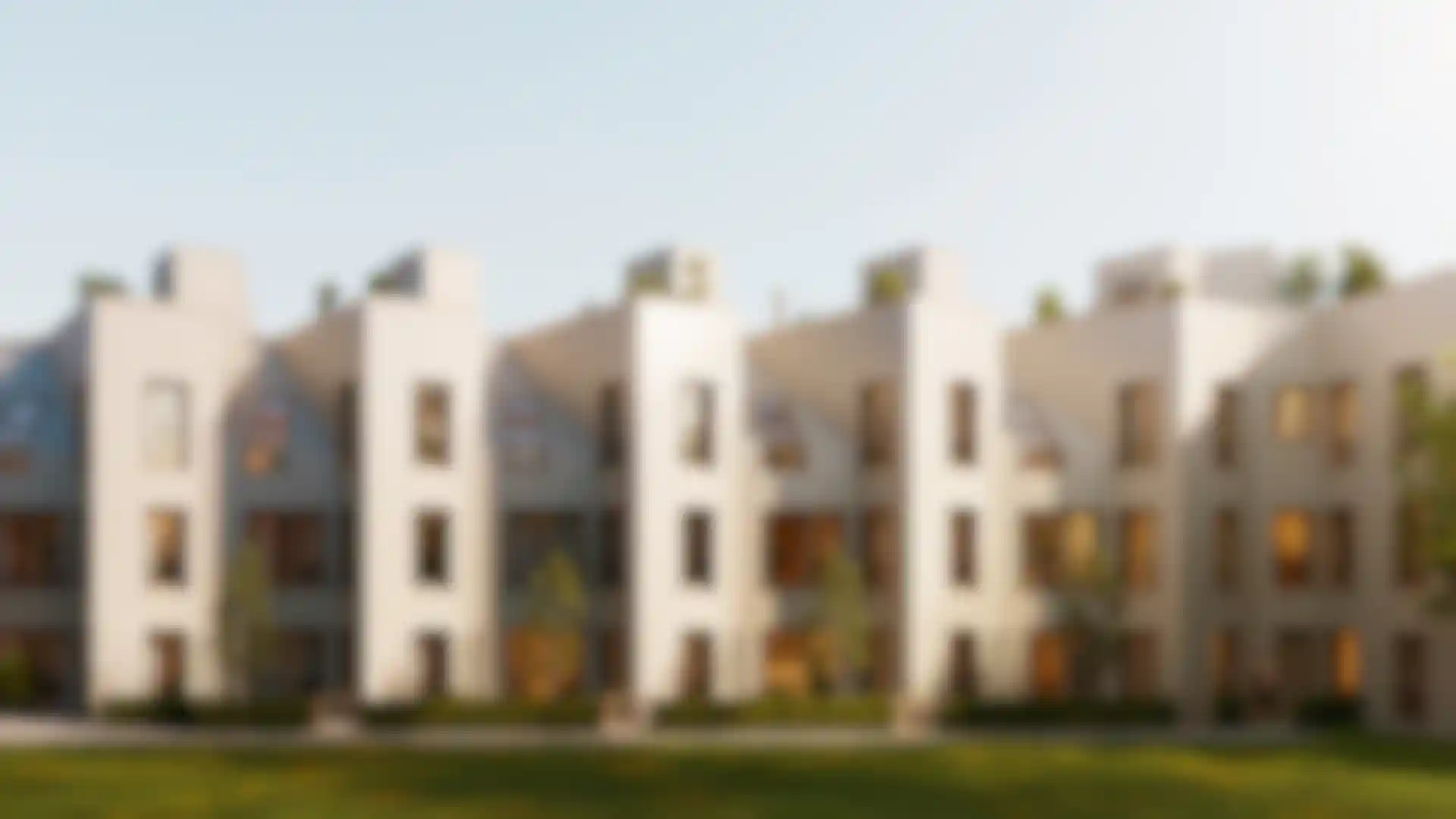 3D architectural visualization of modern residential building with evening sunlight | Redshift, Cinema 4D