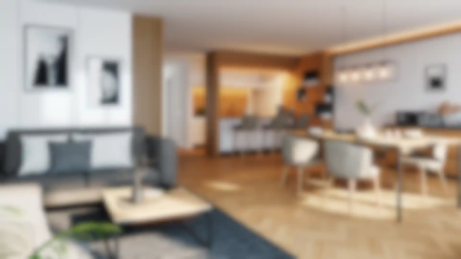3D architectural rendering of an interior area by Fuchs & Vogel using Cinema 4D and Redshift