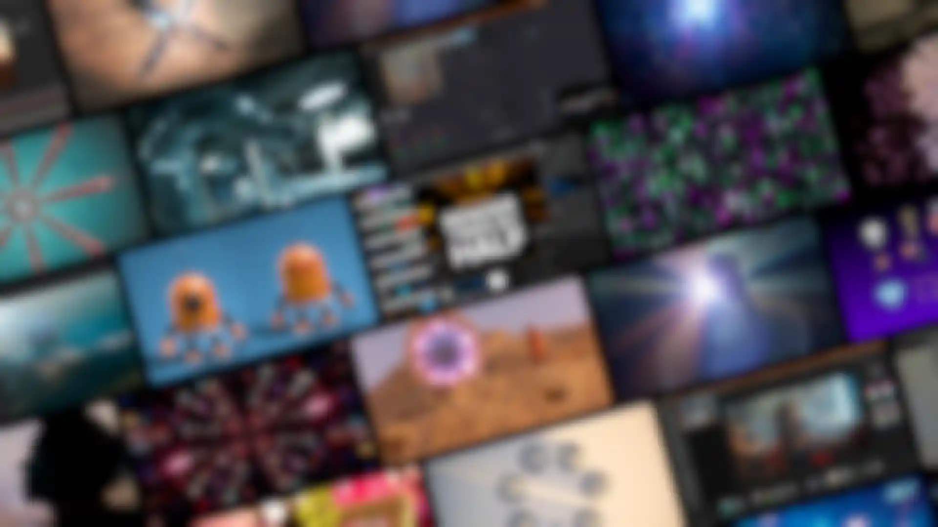 3D animation and visual effects assets montage for design, rendering and creative work