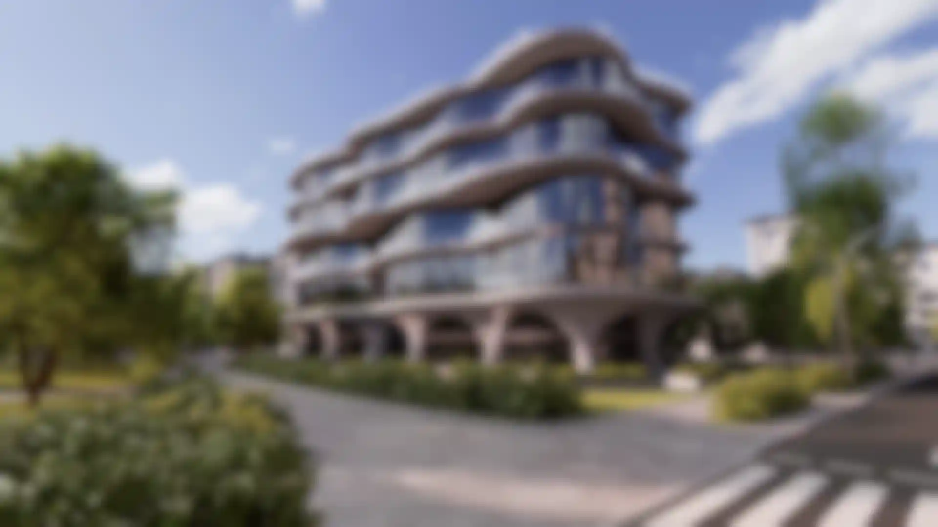 Workflow view of 3D architectural visualization from BIM model to final render