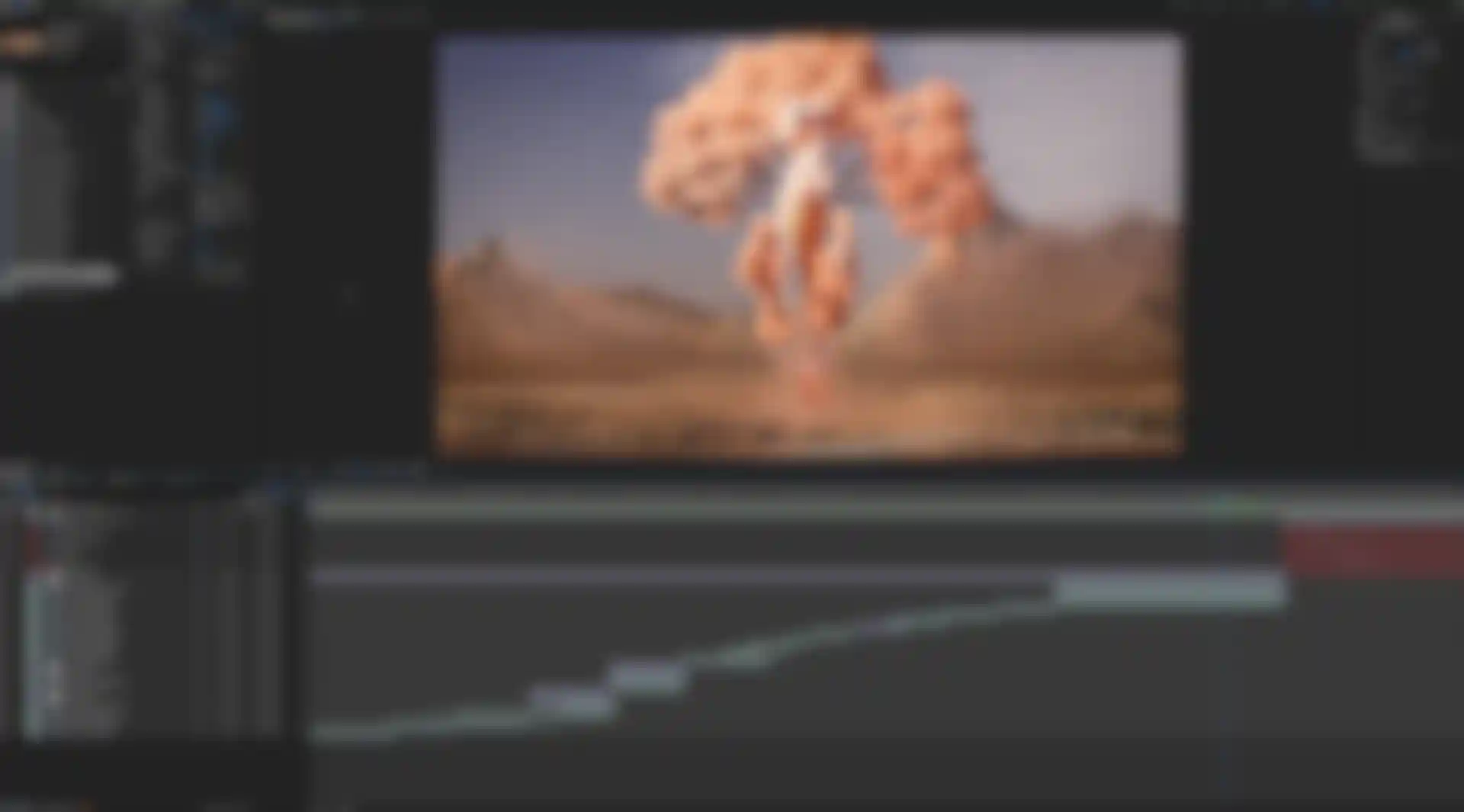 3D rendering over a software timeline interface, representing Redshift's seamless 3D software integration.