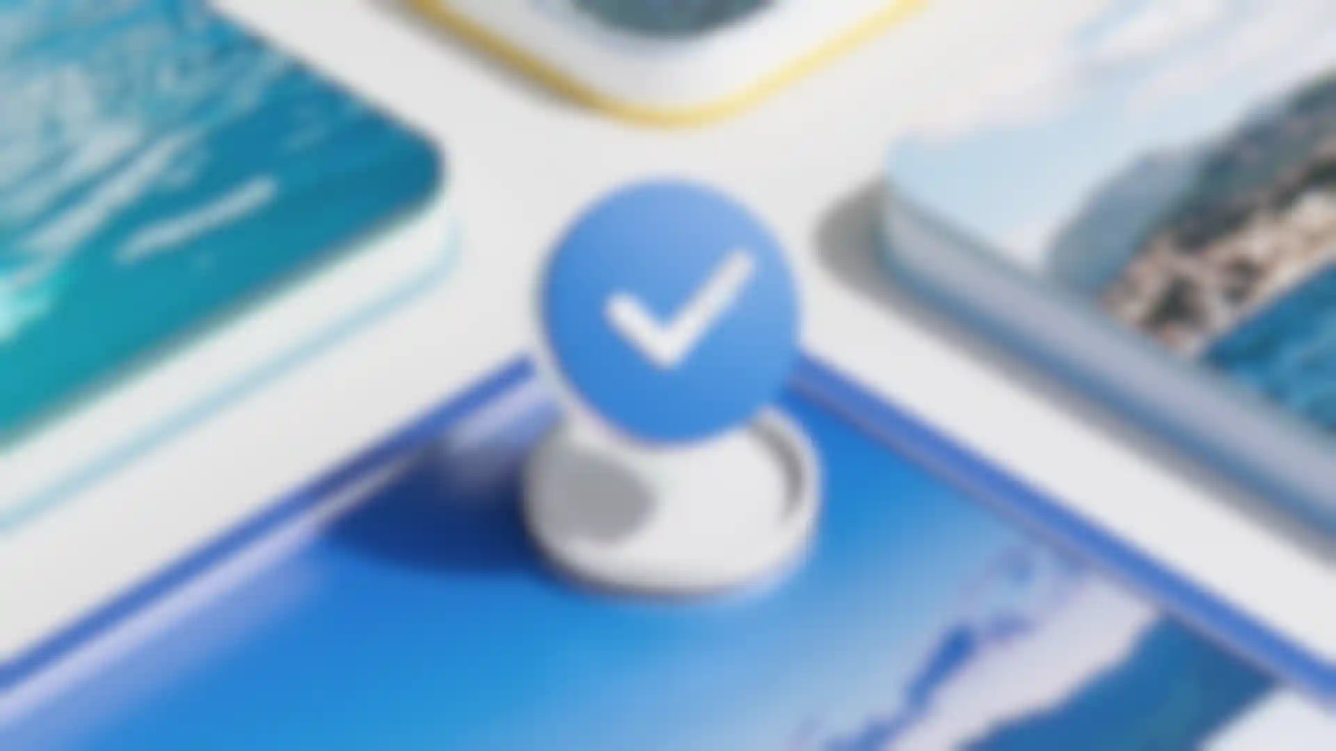 3D rendered checkmark icon with colorful squares, created using Cinema 4D's animation tool, MoGraph.
